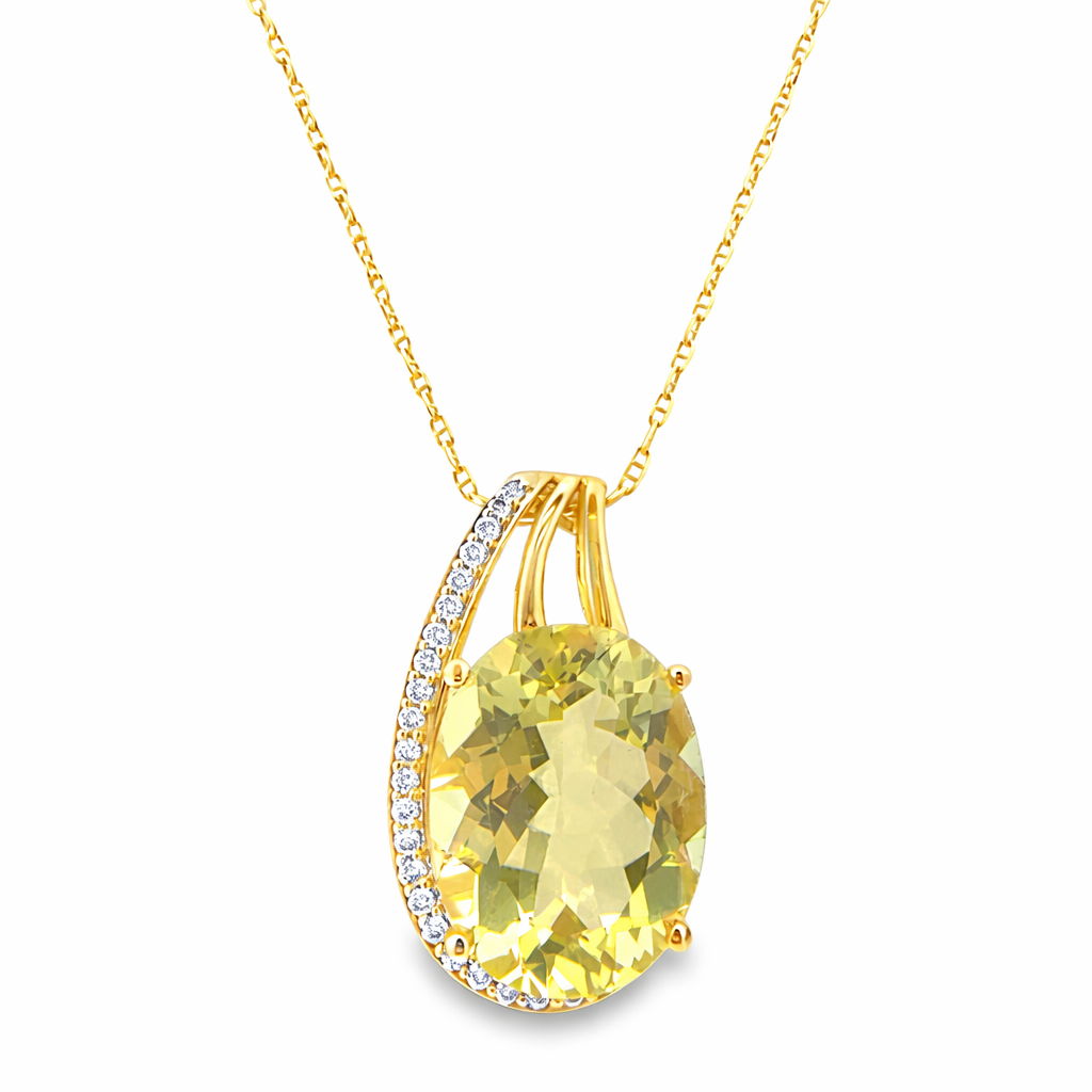 Green Quartz and Diamond Estate Necklace Harris Jeweler Troy, OH
