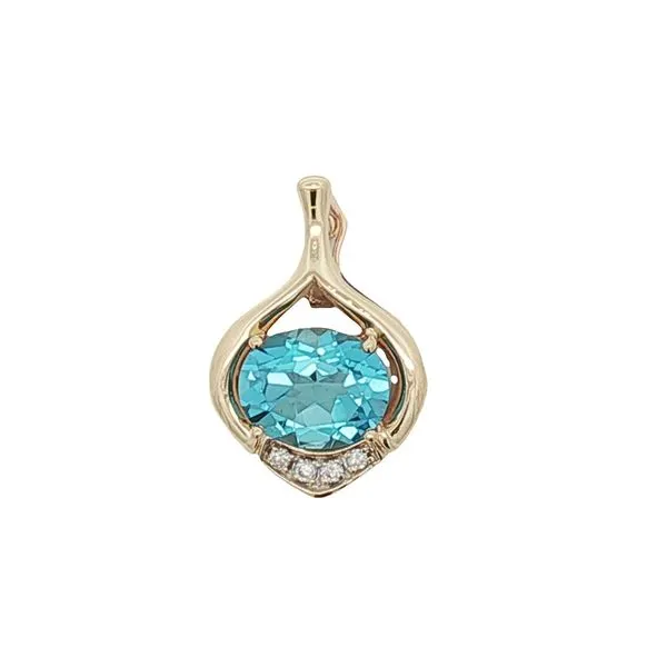 Blue Topaz and Diamond Estate Enhancer Pendant Harris Jeweler Troy, OH
