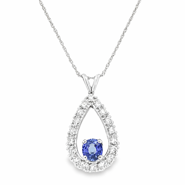 Sapphire and Diamond Estate Pendant Harris Jeweler Troy, OH