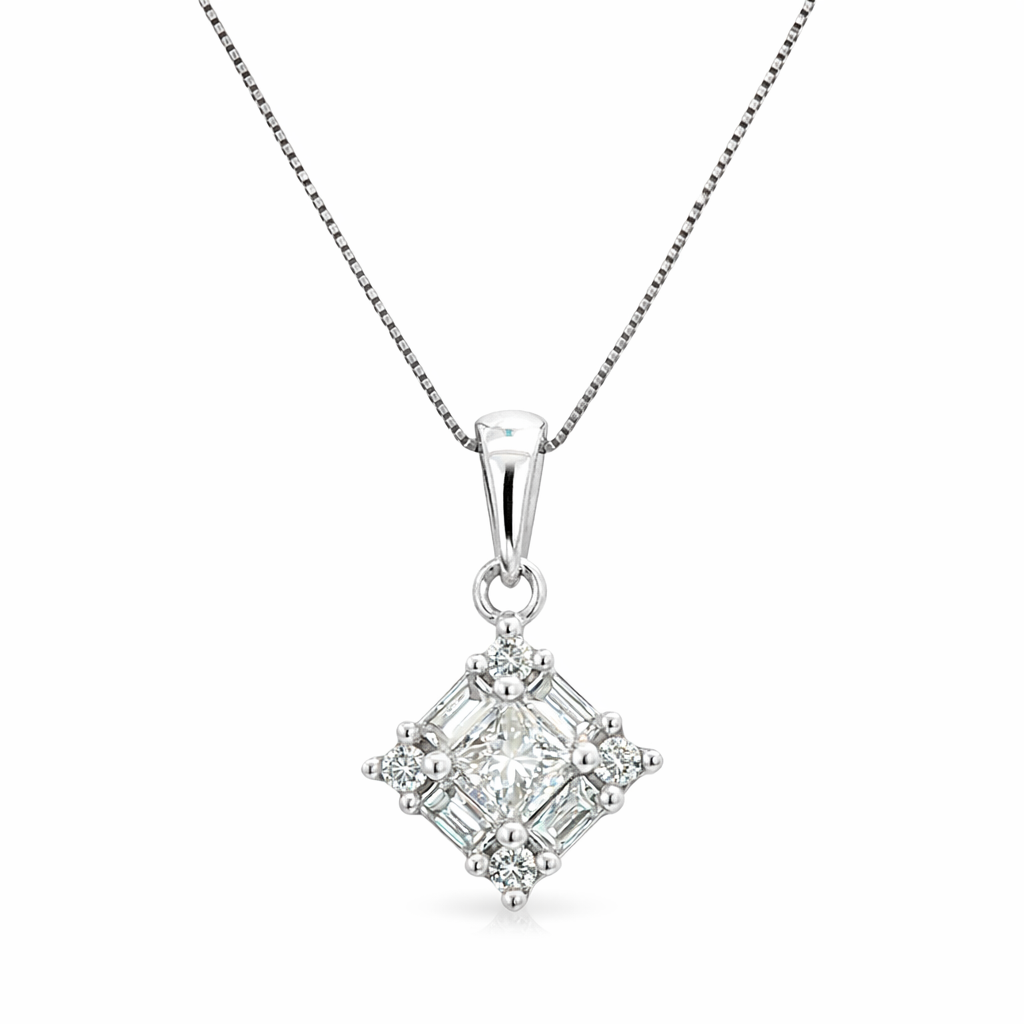 Princess Cut Diamond Estate Necklace Harris Jeweler Troy, OH