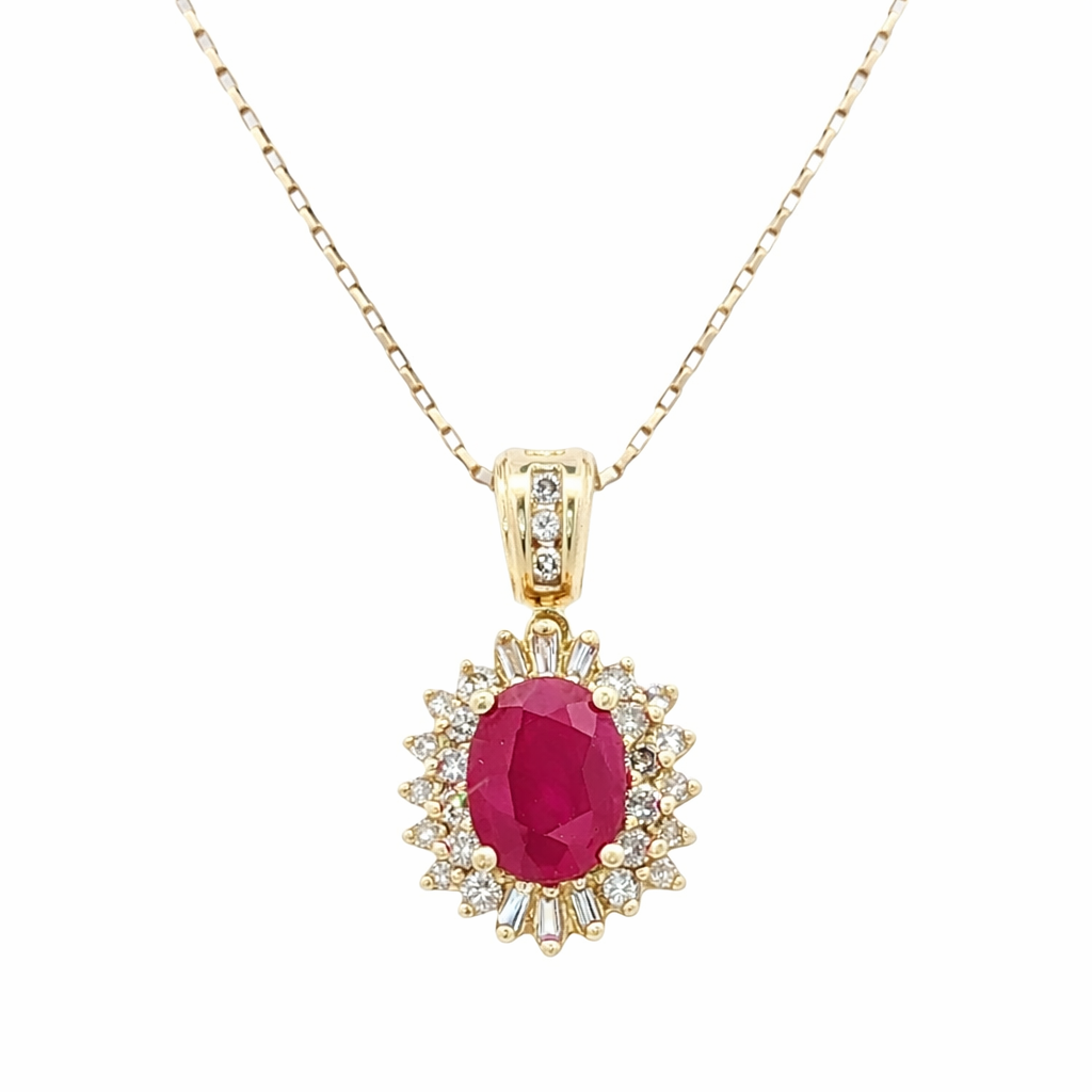 Ruby and Diamond Estate Necklace Harris Jeweler Troy, OH