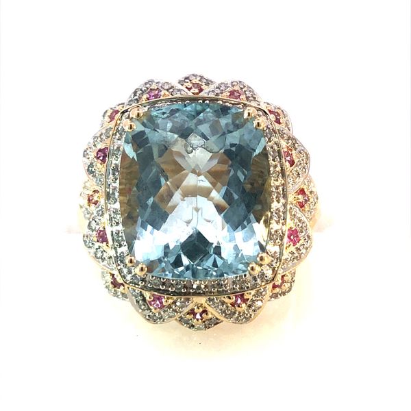 Estate Aquamarine and Diamond Ring Harris Jeweler Troy, OH