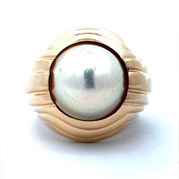 Retro Estate Mabe Pearl Ring Harris Jeweler Troy, OH