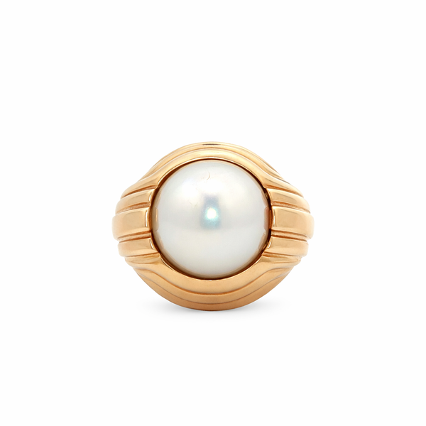 Retro Estate Mabe Pearl Ring Harris Jeweler Troy, OH