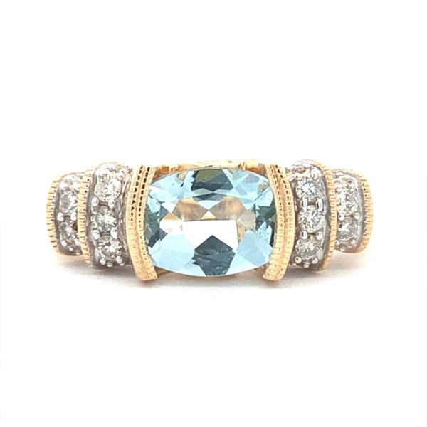 Estate Aquamarine and Diamond Ring Harris Jeweler Troy, OH
