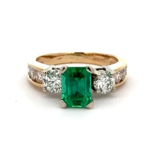 Emerald and Diamond Estate Ring Harris Jeweler Troy, OH