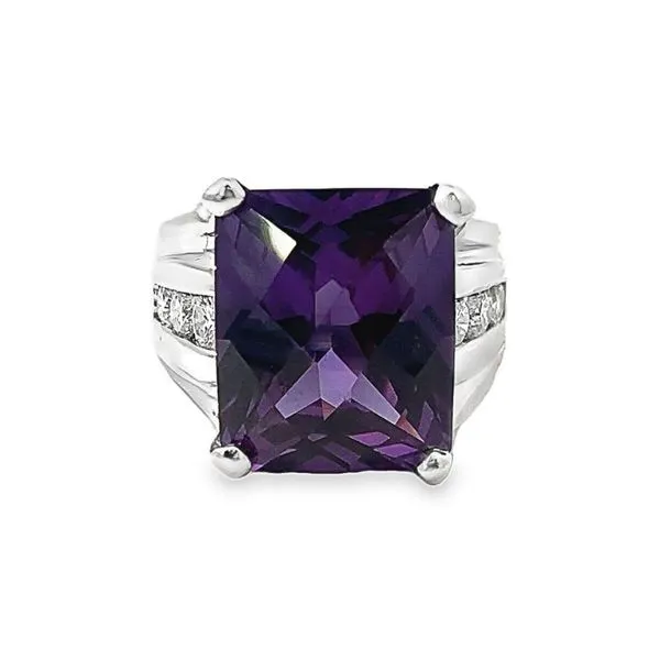 Synthetic Spinel and Diamond Estate Ring Harris Jeweler Troy, OH