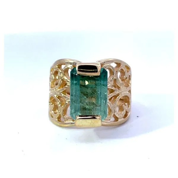 Variegated Green Tourmaline Estate Ring Harris Jeweler Troy, OH