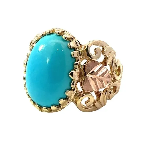 Black Hills Gold Estate Turquoise Ring Harris Jeweler Troy, OH