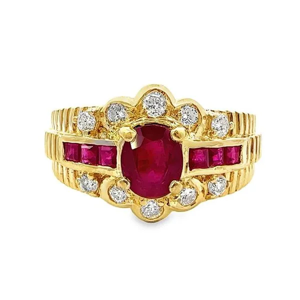 18K Ruby and Diamond Estate Ring Harris Jeweler Troy, OH
