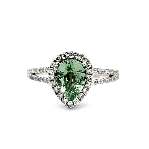 Green Sapphire and Diamond Estate Ring Harris Jeweler Troy, OH