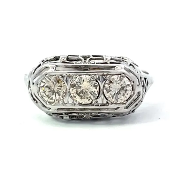 Art Deco 3-Stone Diamond Ring Harris Jeweler Troy, OH