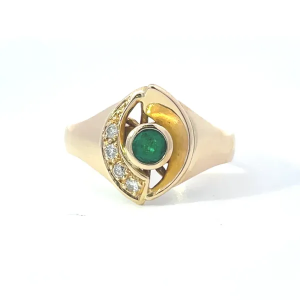Emerald and Diamond Estate Ring Harris Jeweler Troy, OH