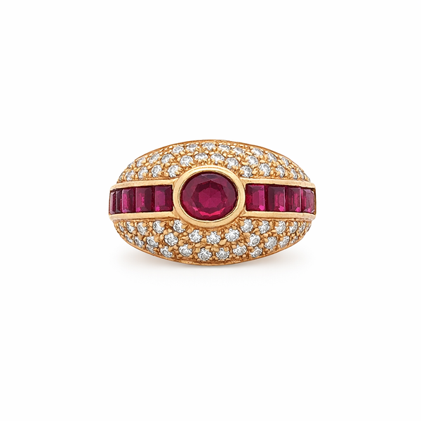 Ruby and Diamond Estate Ring Harris Jeweler Troy, OH