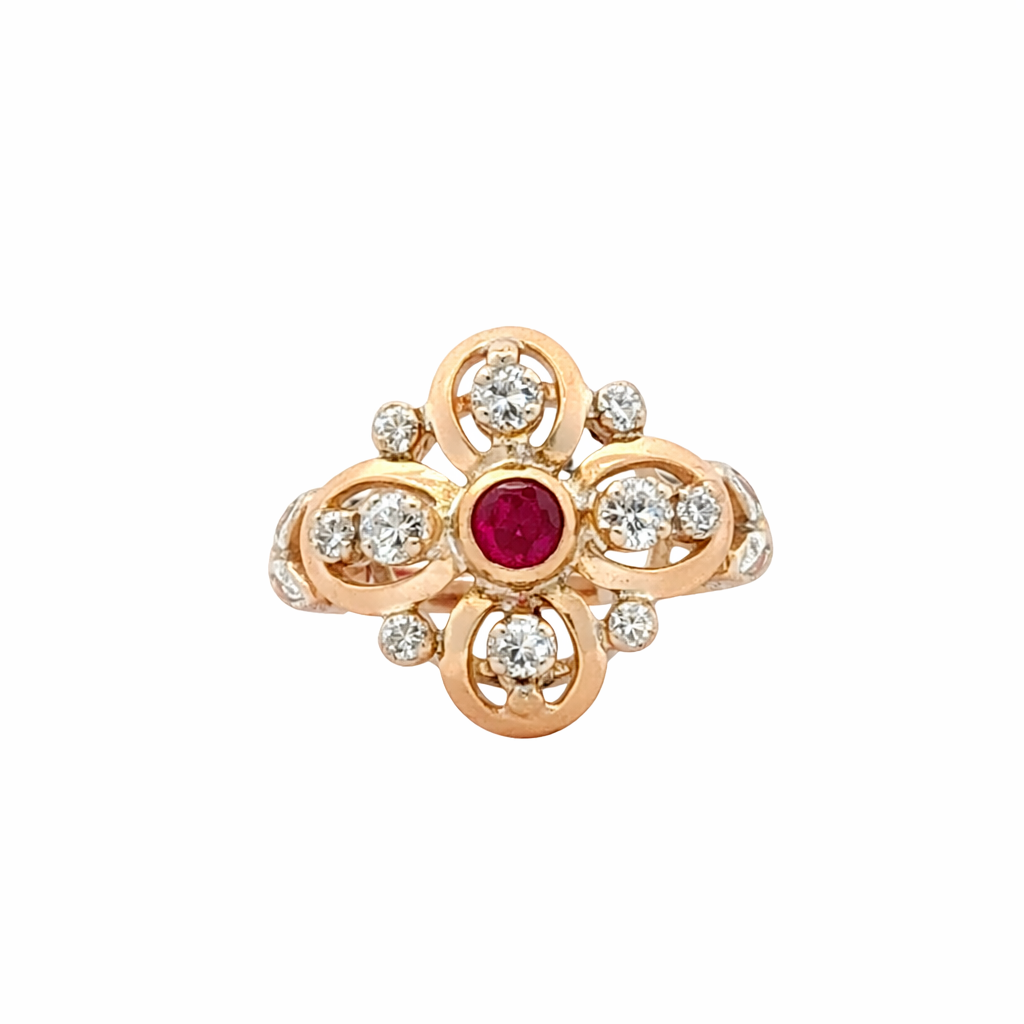 Georgian Antique Ruby and Diamond Ring Harris Jeweler Troy, OH