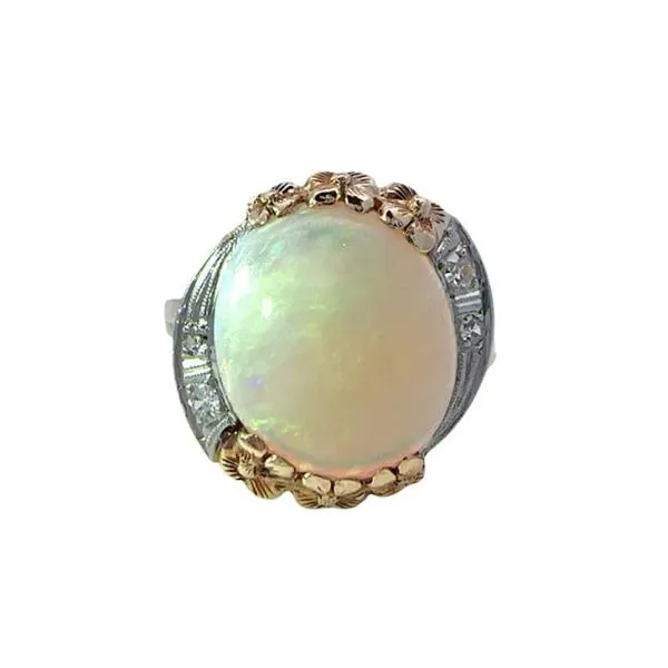 Art Nouveau Opal and Diamond Antique Ring Harris Jeweler Troy, OH