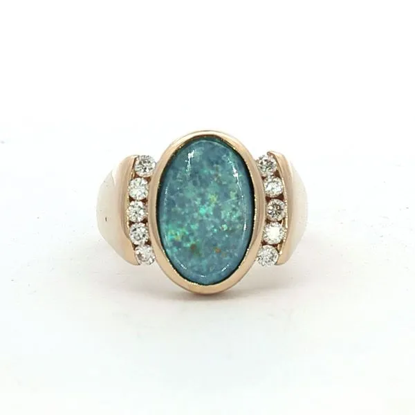 Opal and Diamond Estate Ring Harris Jeweler Troy, OH