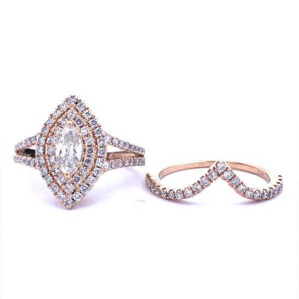 Estate Diamond Engagement Ring and Wedding Band Set Harris Jeweler Troy, OH