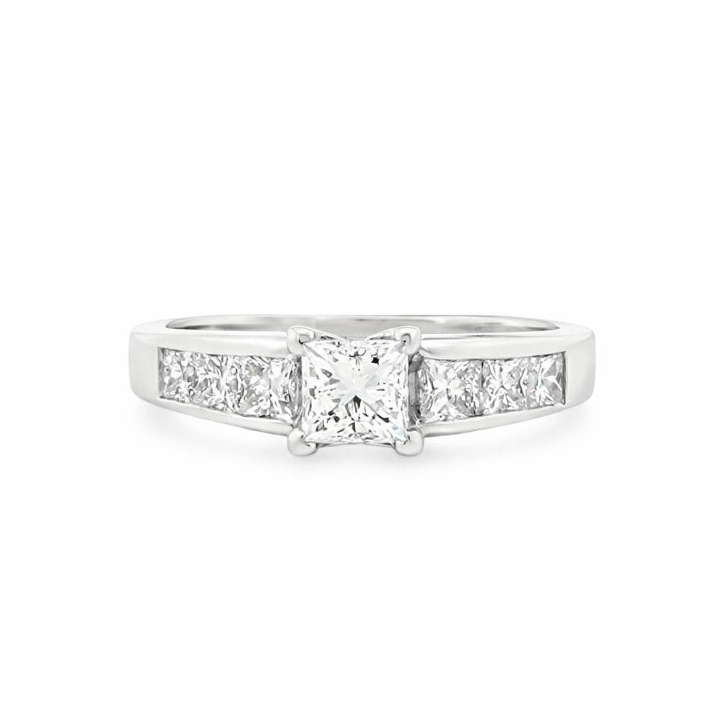 1 1/2CTW Leo Diamond Princess Cut Estate Engagement Ring - Propose Tonight! Harris Jeweler Troy, OH