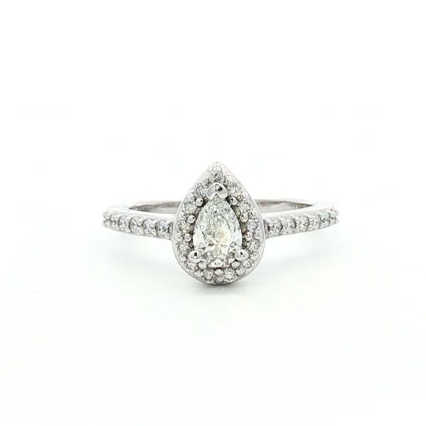 Pear Shape Halo-Style Diamond Estate Engagement Ring - Propose Tonight! Harris Jeweler Troy, OH