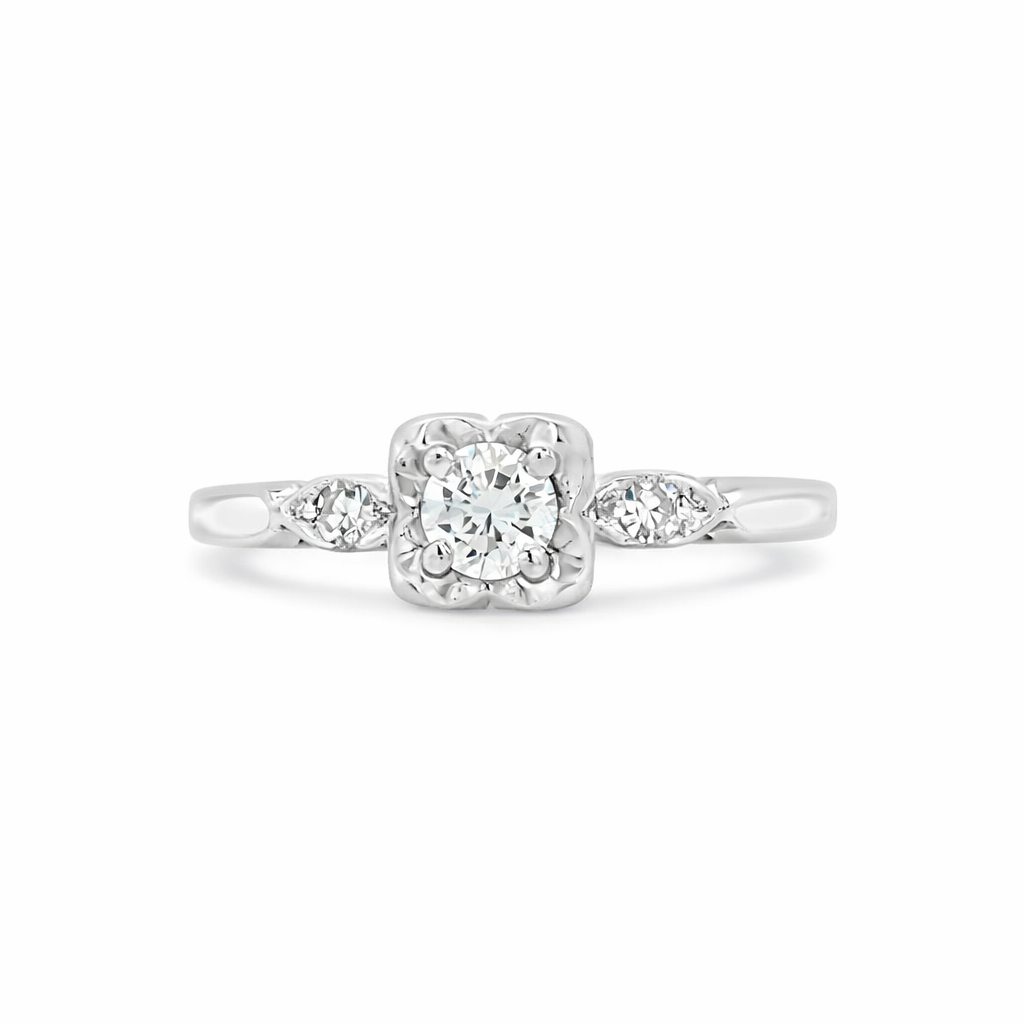 Orange Blossom Diamond Estate Engagement Ring - Propose Tonight! Harris Jeweler Troy, OH