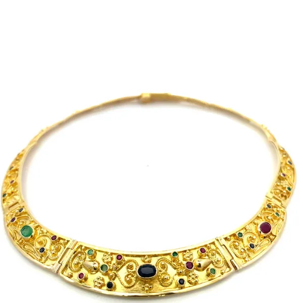 18K Handmade Precious Gemstone Necklace
