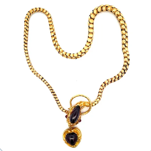 Victorian Snake Garnet Antique Necklace