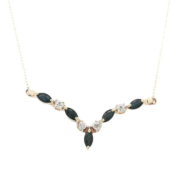 Sapphire and Diamond Estate Necklace Harris Jeweler Troy, OH