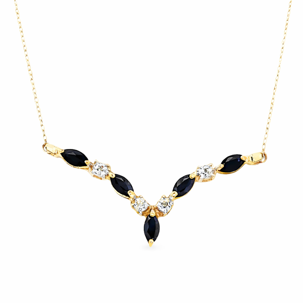 Sapphire and Diamond Estate Necklace Harris Jeweler Troy, OH