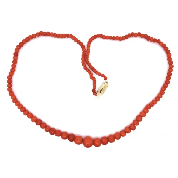 Graduated Coral Estate Strand Necklace Harris Jeweler Troy, OH