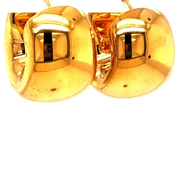 Gold Huggie Estate Hoop Earrings