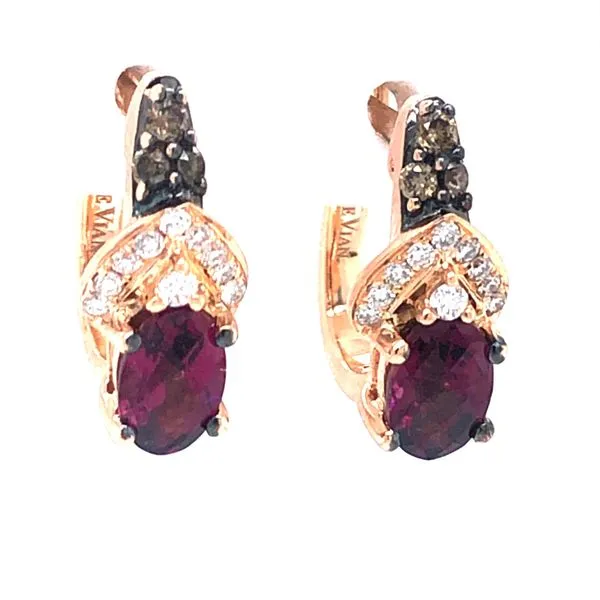 Le Vian Estate Garnet and Diamond Hoop Earrings Harris Jeweler Troy, OH