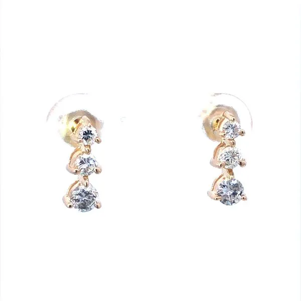 3-Stone Diamond Estate Earrings Harris Jeweler Troy, OH