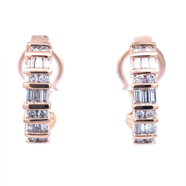 14K Estate Diamond Hoop Earrings Harris Jeweler Troy, OH