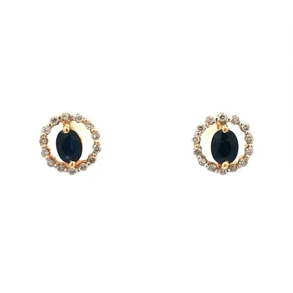 Sapphire and Diamond Estate Stud Earrings Harris Jeweler Troy, OH