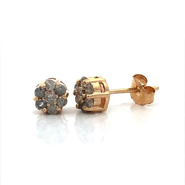 Diamond Cluster Estate Stud Earrings Harris Jeweler Troy, OH