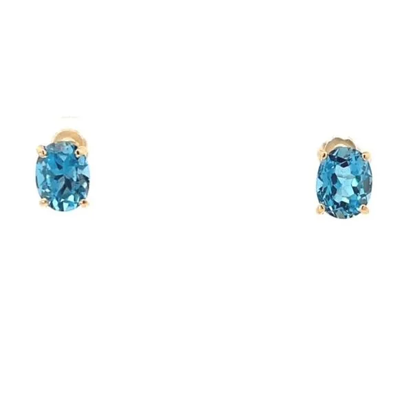 Blue Topaz Estate Stud Earrings Harris Jeweler Troy, OH
