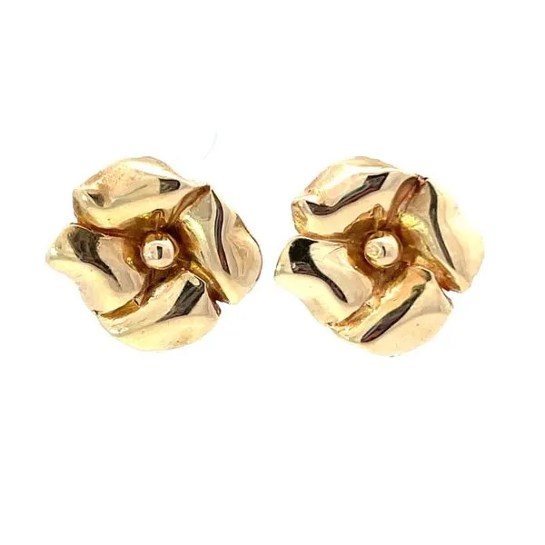 Estate Stud Earrings with Flower Jackets