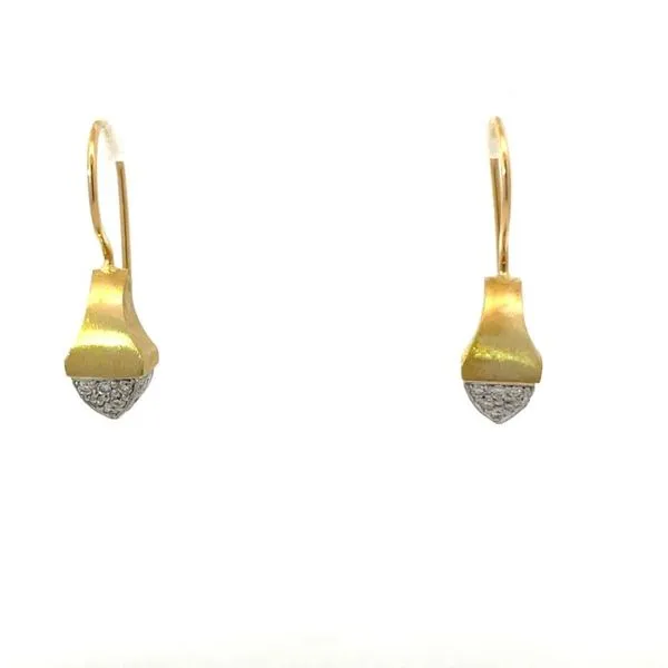 18K/Plat Designer Diamond Estate Drop Earrings