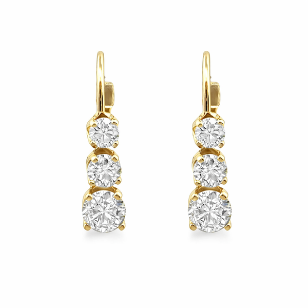 Diamond 3-Stone Estate Earrings Harris Jeweler Troy, OH