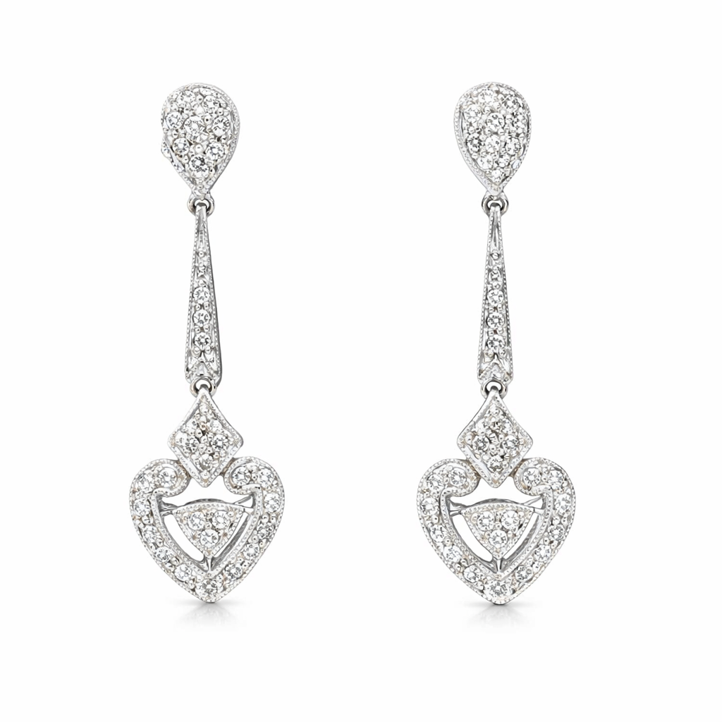 Diamond Dangle Estate Earrings Harris Jeweler Troy, OH