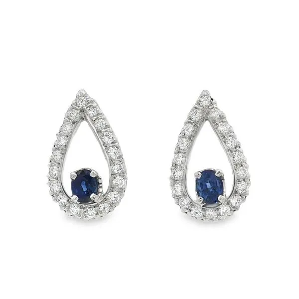 Sapphire and Diamond Estate Earrings Harris Jeweler Troy, OH