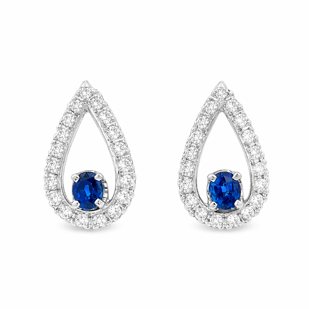 Sapphire and Diamond Estate Earrings Harris Jeweler Troy, OH