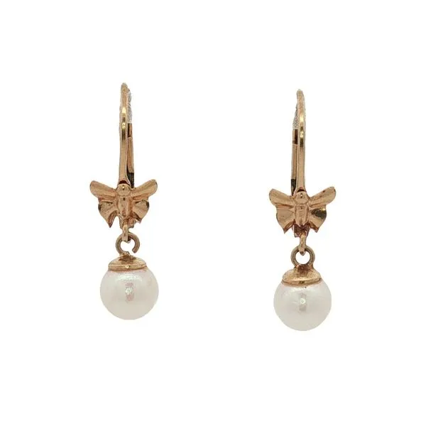 Pearl Butterfly Estate Earrings Harris Jeweler Troy, OH