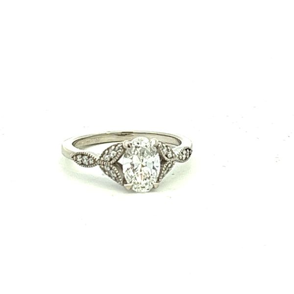 White Gold Milgrain Edge Leaves Style Ring H. Brandt Jewelers Natick, MA