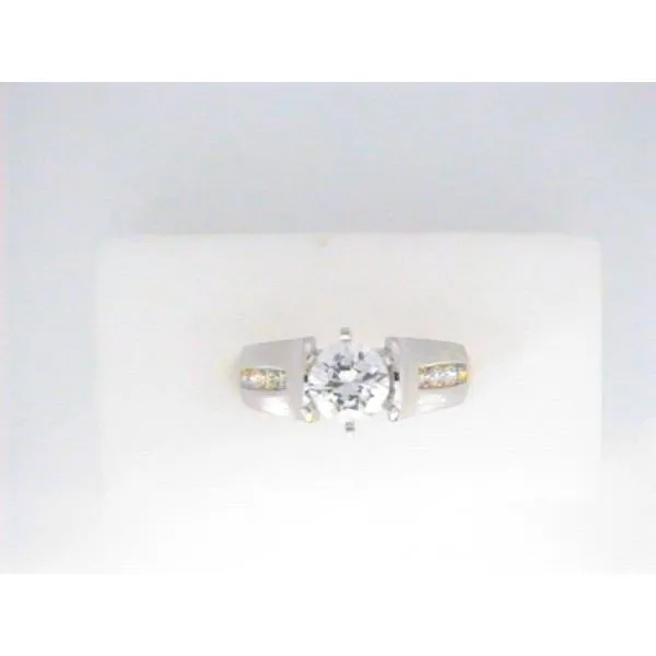 White 14 Karat Diamond Cathedral Remount Ring H. Brandt Jewelers Natick, MA