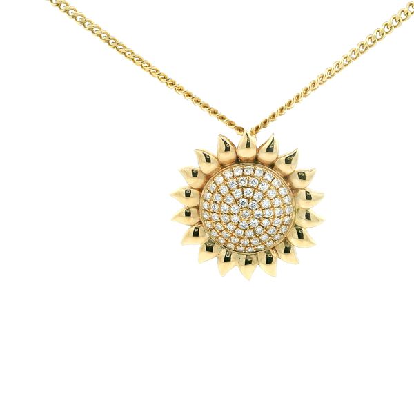 Diamond sunflower H. Brandt Jewelers Natick, MA