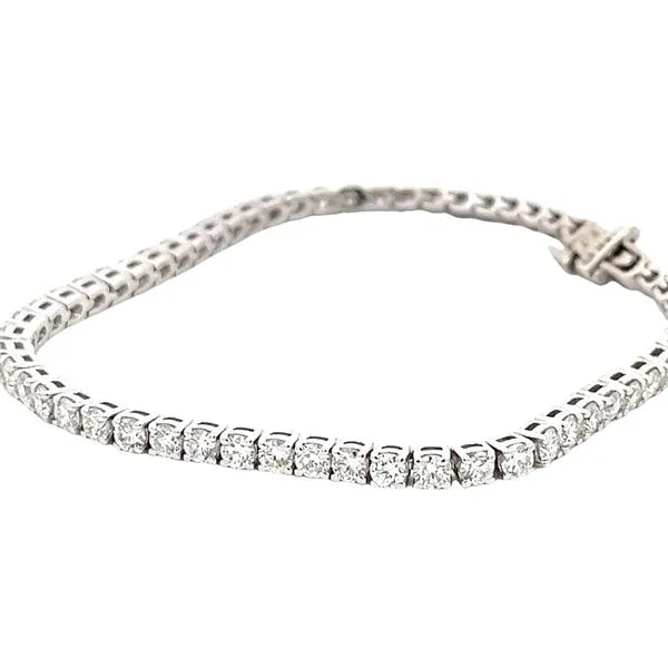 White 14K White Gold Tennis Bracelet with 5.05 Carat Round Diamonds H. Brandt Jewelers Natick, MA