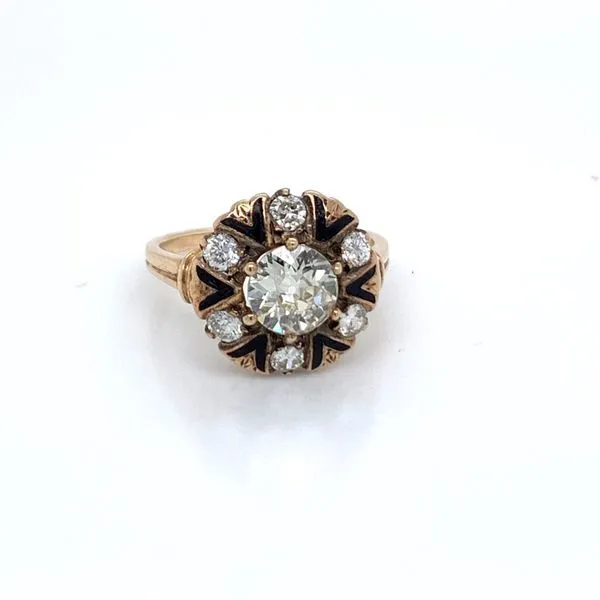 14K Yellow Gold Art Deco Style Pendant H. Brandt Jewelers Natick, MA