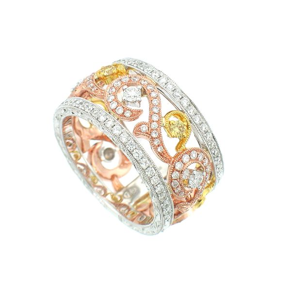 14K Tri-Color Gold Diamond Ring Hildgund Honolulu, HI